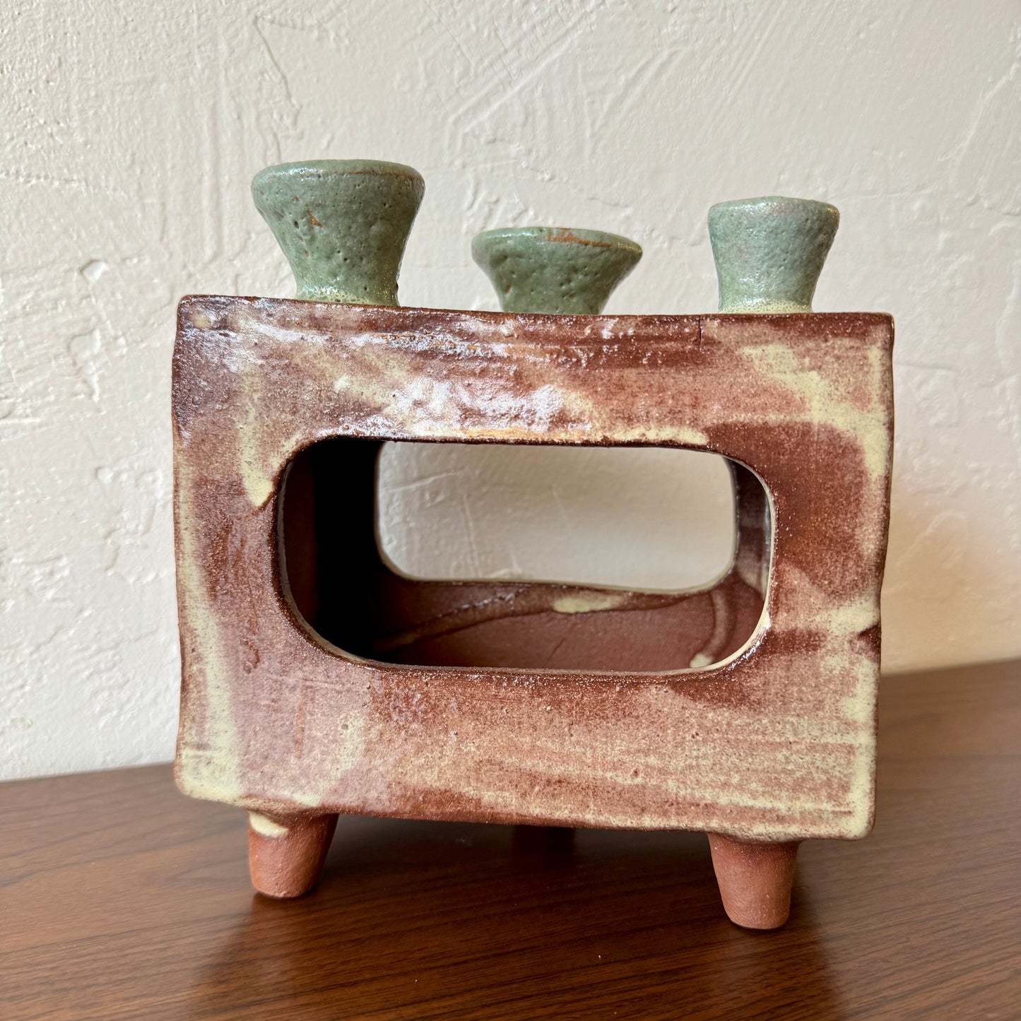 Studio Pottery Multi Spout Ceramic Vase