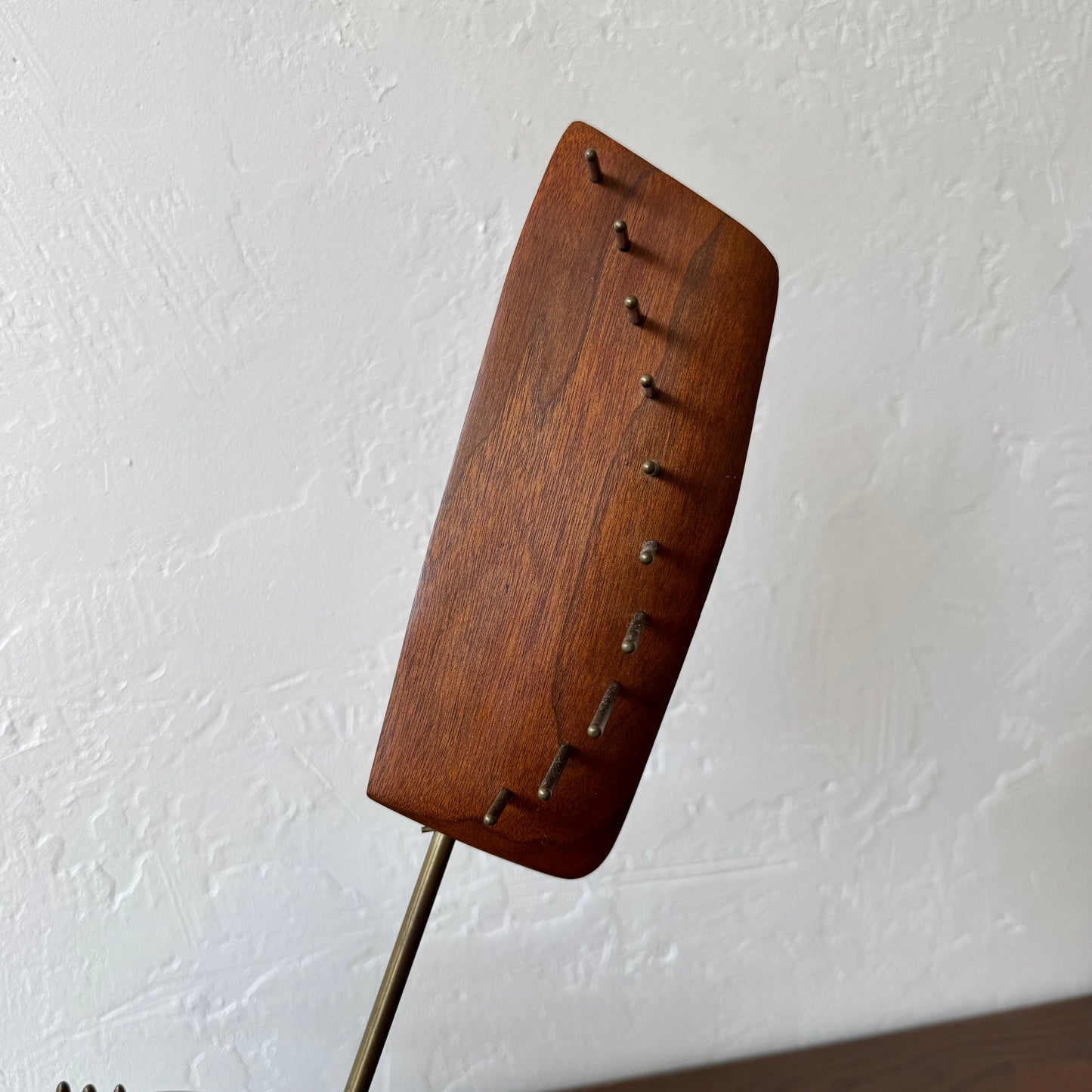 George Richardson Constructivist Walnut + Brass Sculpture