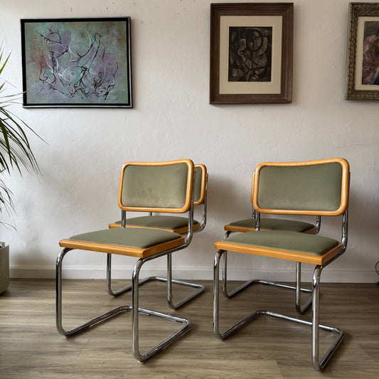 Italian Cesca Style Dining Chairs Set of 4