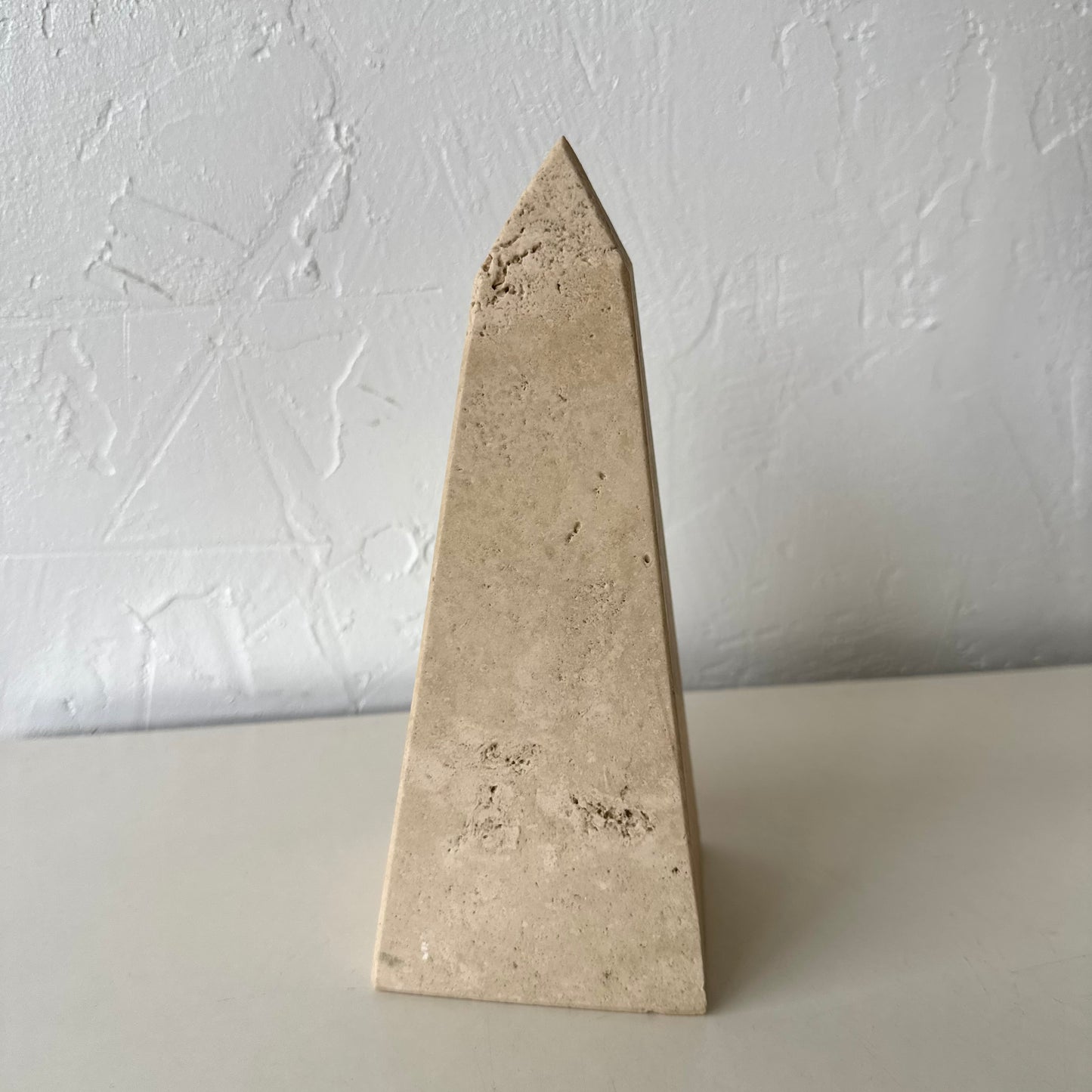 Vintage Raymor Italian Travertine Obelisk