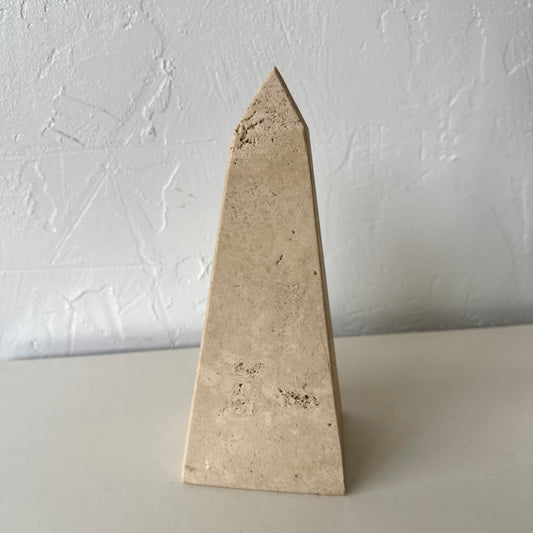 Vintage Raymor Italian Travertine Obelisk