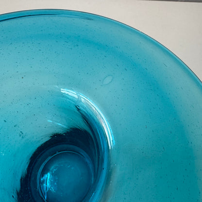 Blenko Blown Blue Glass Flared Vase