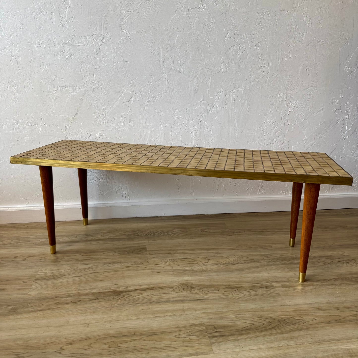 Gordon + Jane Martz | Marshall Studios Ceramic Tile + Brass Coffee Table
