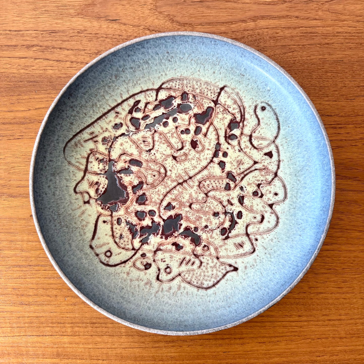 Edwin + Mary Scheier Abstract Studio Pottery Charger Plate, 1950’s