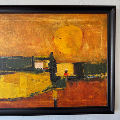 Abstract Oil Canvas Painting, 1950’s