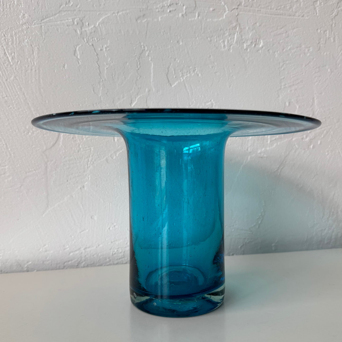 Blenko Blown Blue Glass Flared Vase