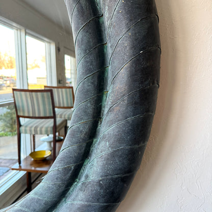 Artist Made Patinated Brass Mirror