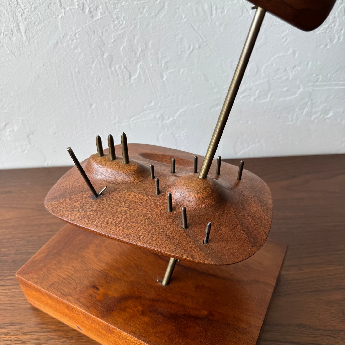 George Richardson Constructivist Walnut + Brass Sculpture