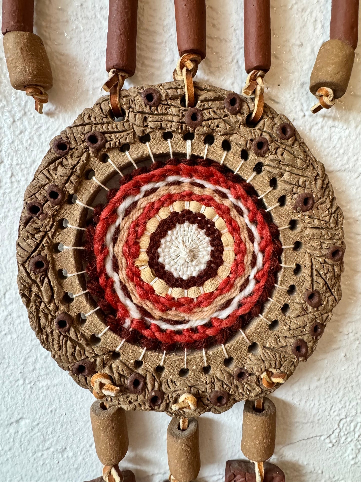 Ceramic Framed Woven Wall Hanging