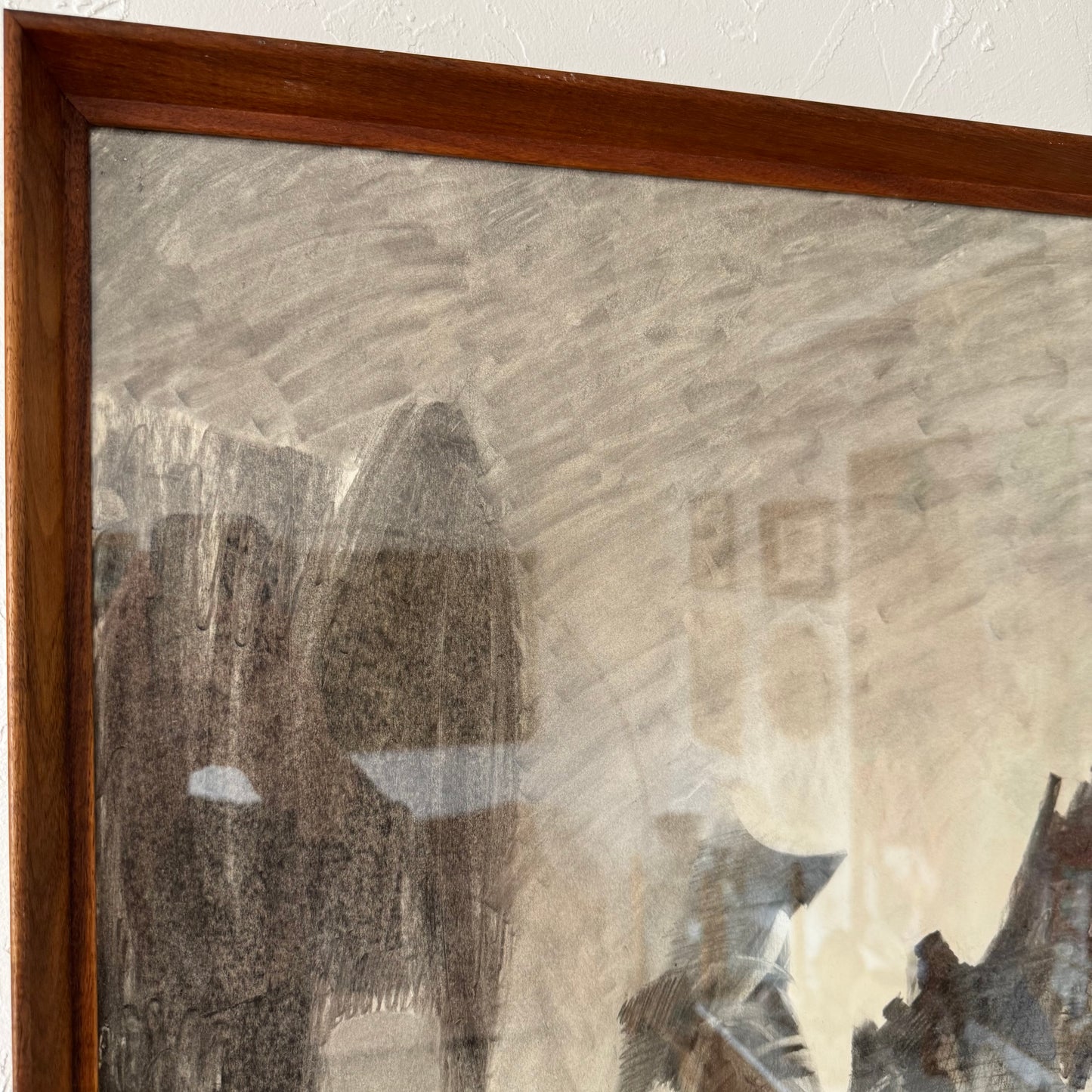 Calvin Albert Abstract Pencil / Inkwash Landscape “Silhouette”
