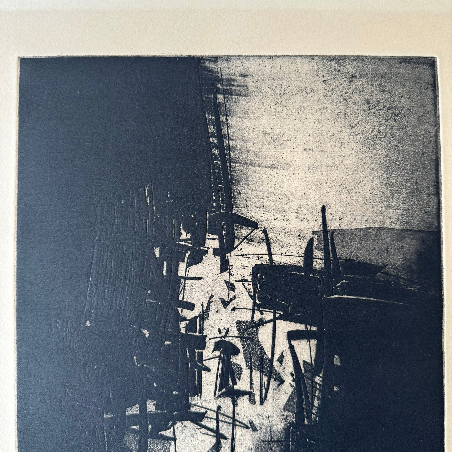 André Marfaing Moody Abstract Lithograph Print