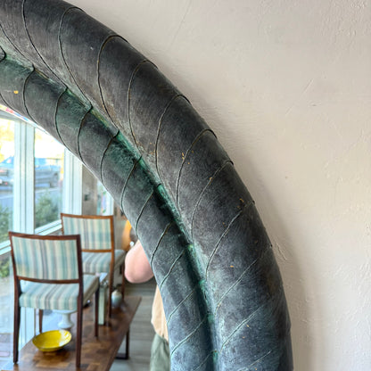 Artist Made Patinated Brass Mirror