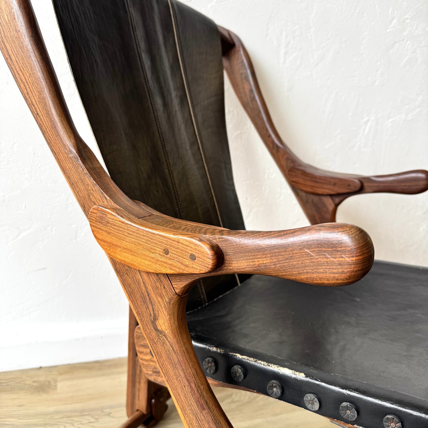 Don Shoemaker Leather Sling Chair