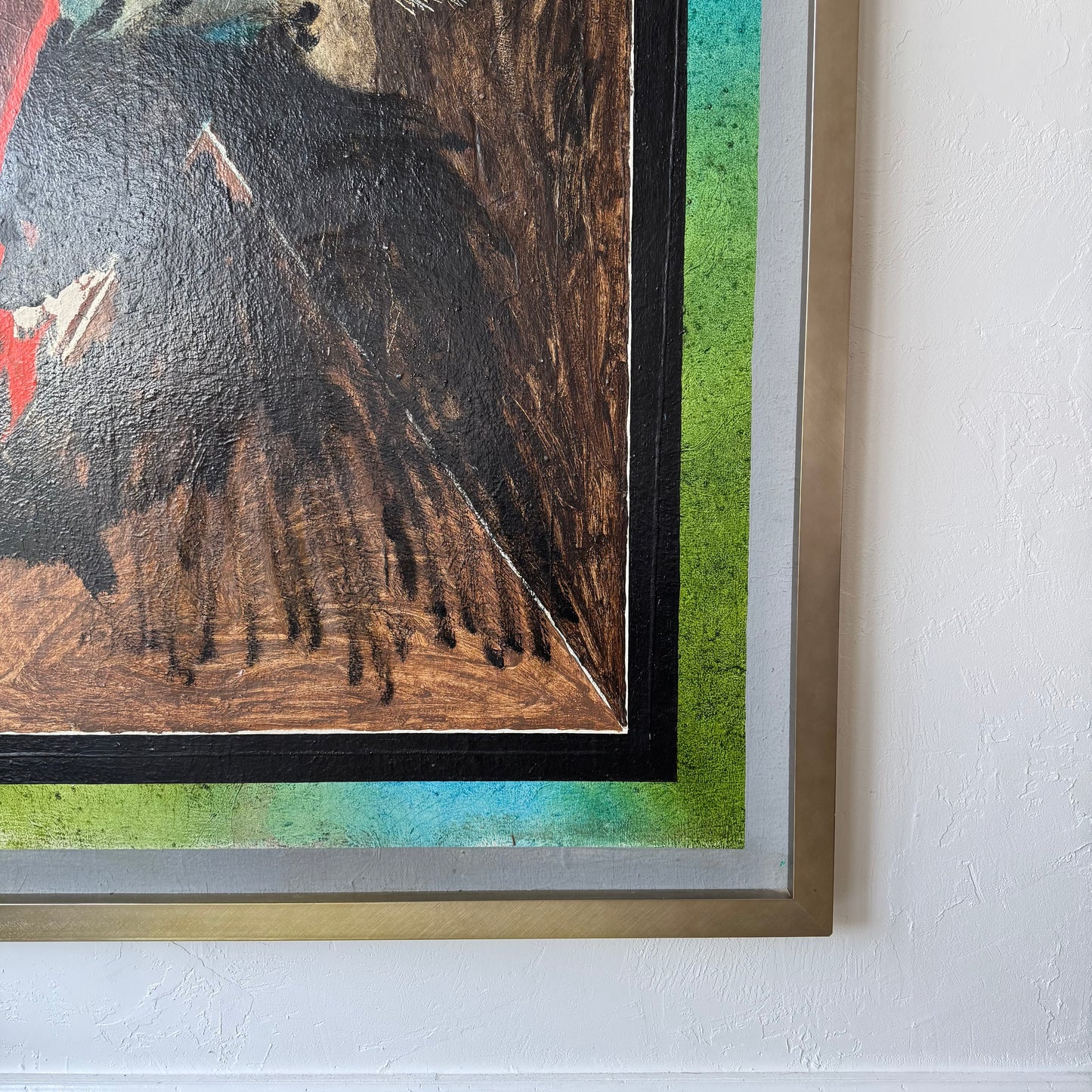 Expressionist Abstract Acrylic Painting in the style of Rick Bartow, 1970’s