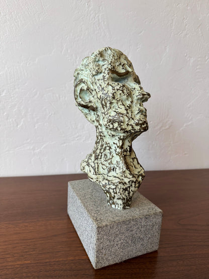 Patinated Bronze Head Sculpture