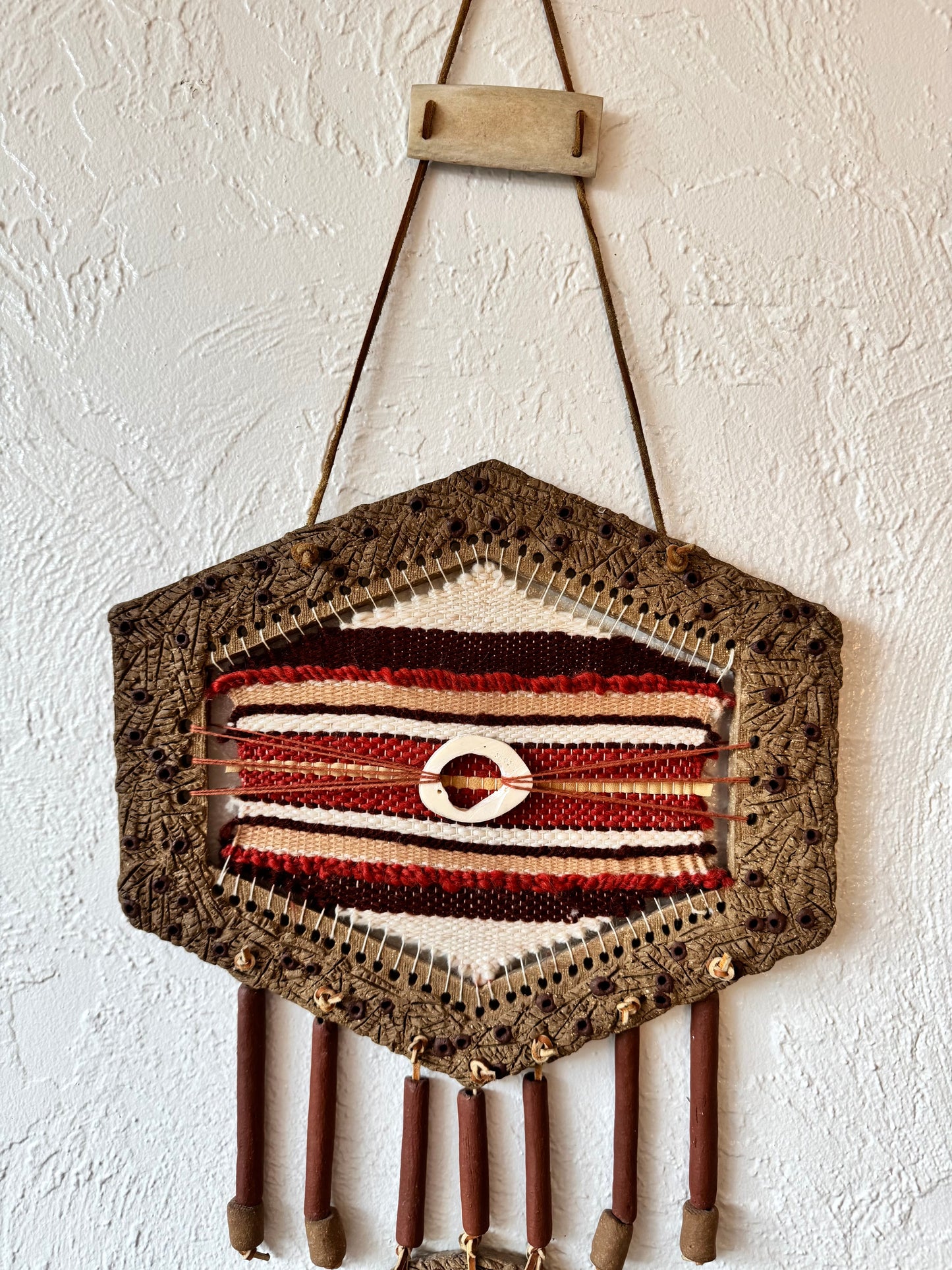 Ceramic Framed Woven Wall Hanging