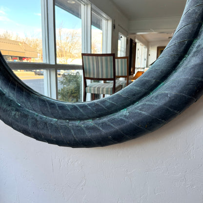 Artist Made Patinated Brass Mirror