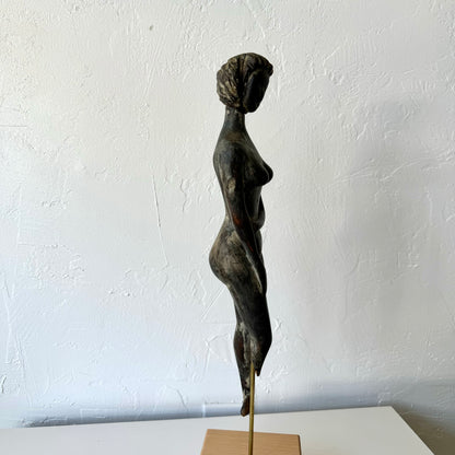 Primitive Folk Art Female Nude Sculpture, 1920’s