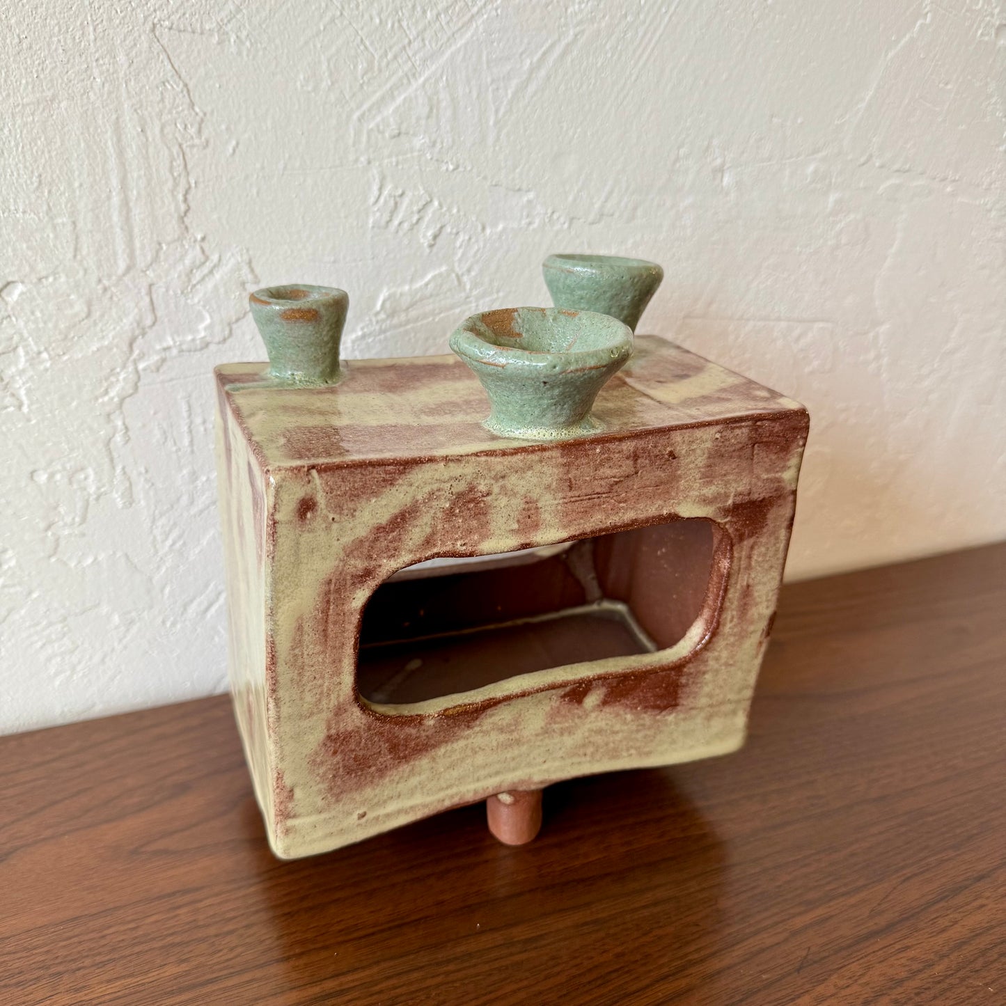 Studio Pottery Multi Spout Ceramic Vase