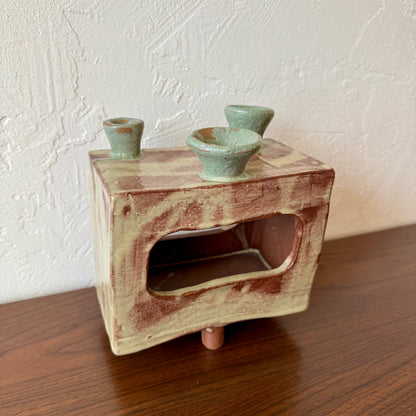 Studio Pottery Multi Spout Ceramic Vase
