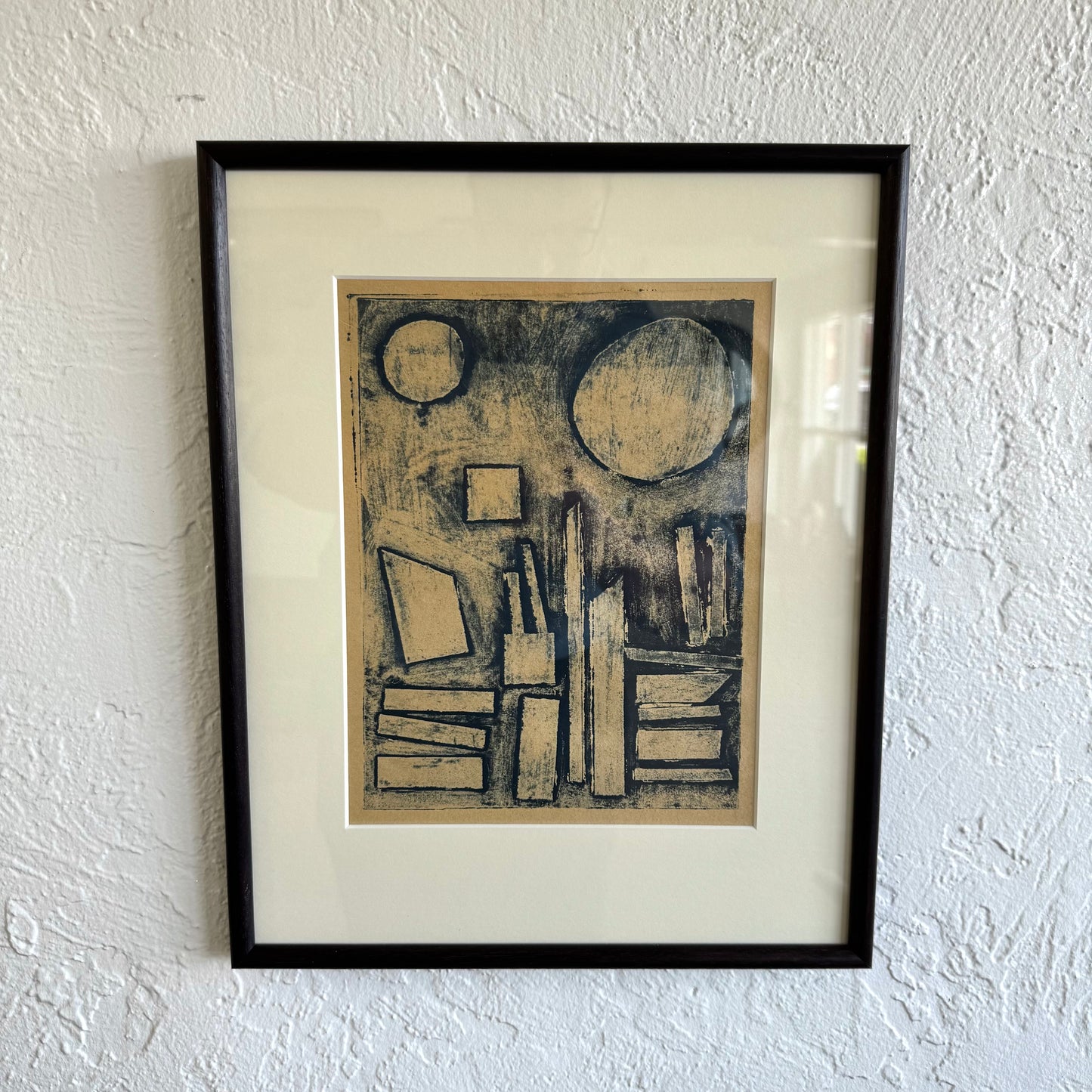 Abstract Cityscape Block Print