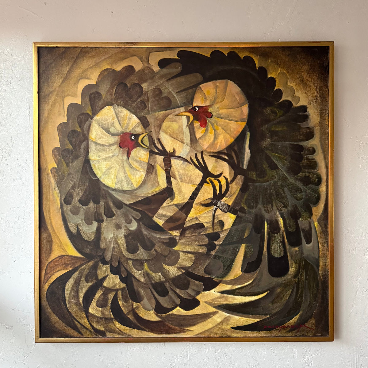 Paco Gorospe Fighting Birds Canvas Oil Painting