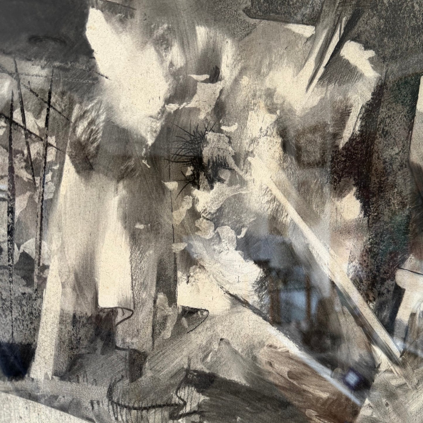 Calvin Albert Figurative Abstract Pencil / Inkwash “Rock Figure”