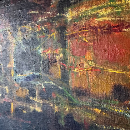 Abstract Oil Canvas Painting, 1950’s