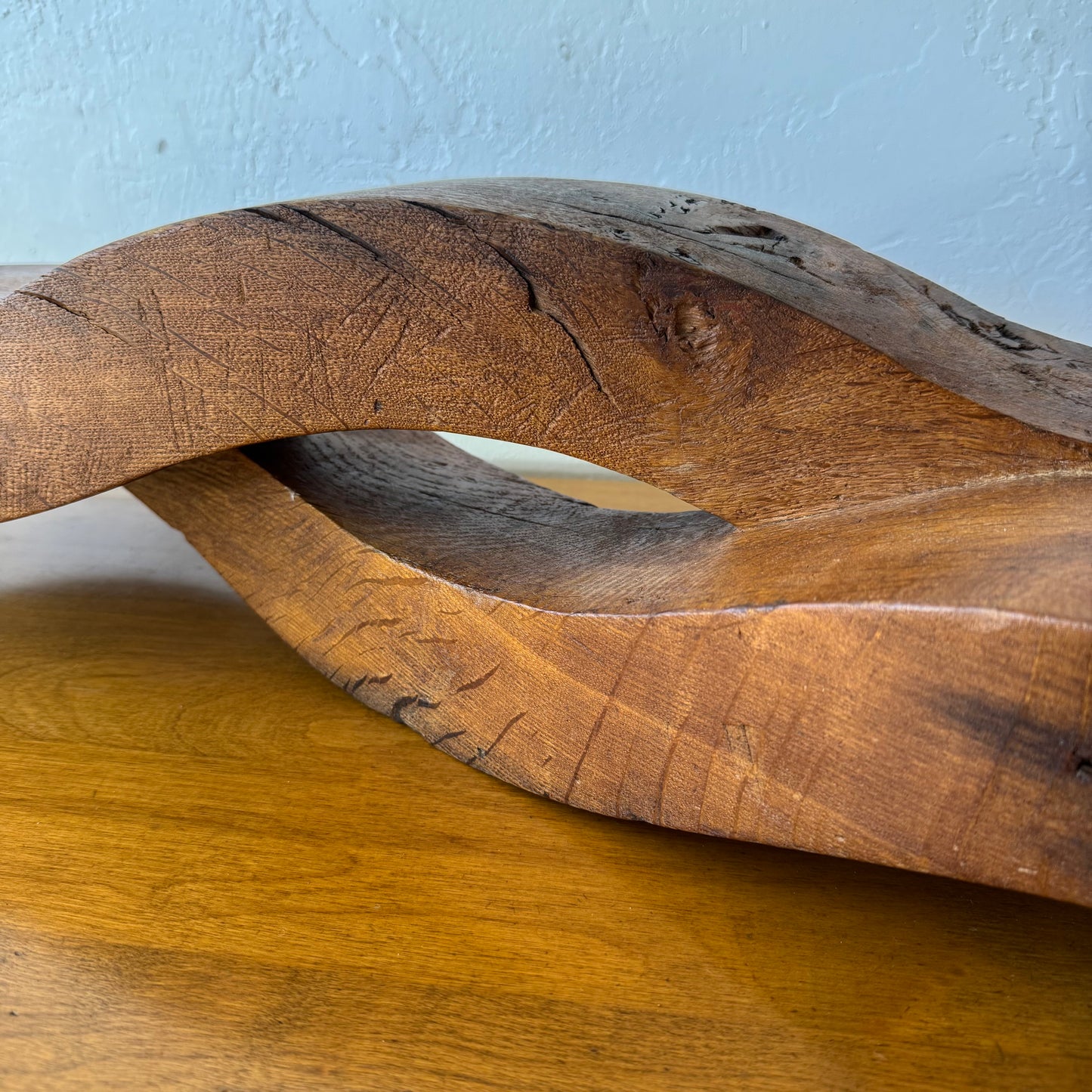 Vintage 1970’s Abstract Oak Sculpture