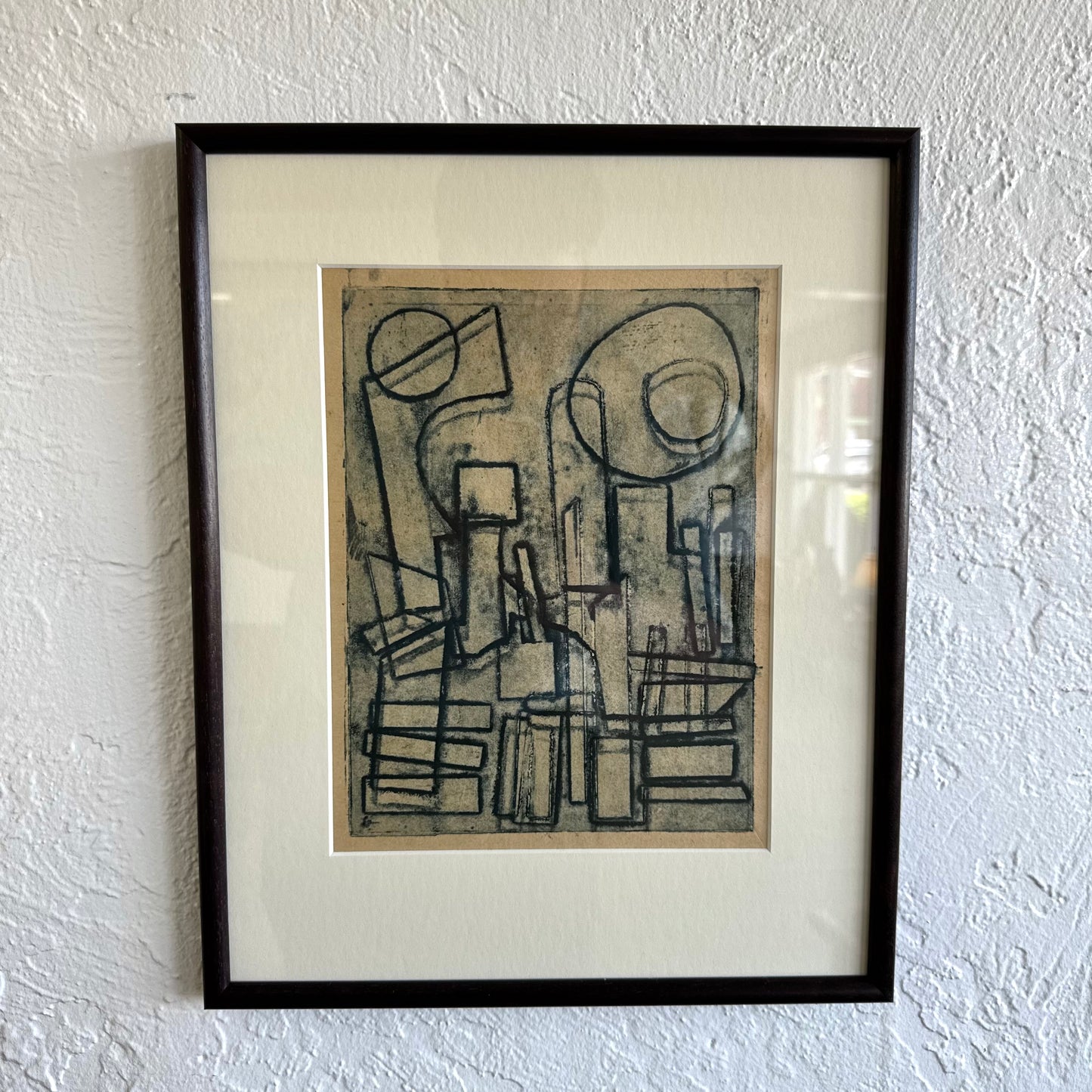 Abstract Cityscape Block Print