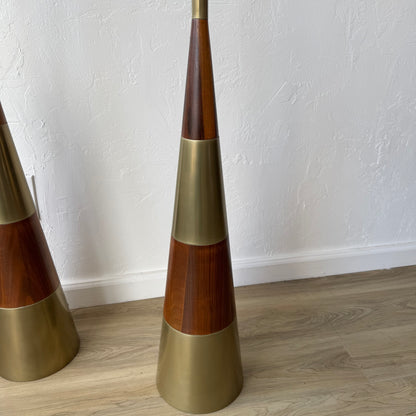 Tony Paul | Westwood Lighting Walnut + Brass Floor Lamp