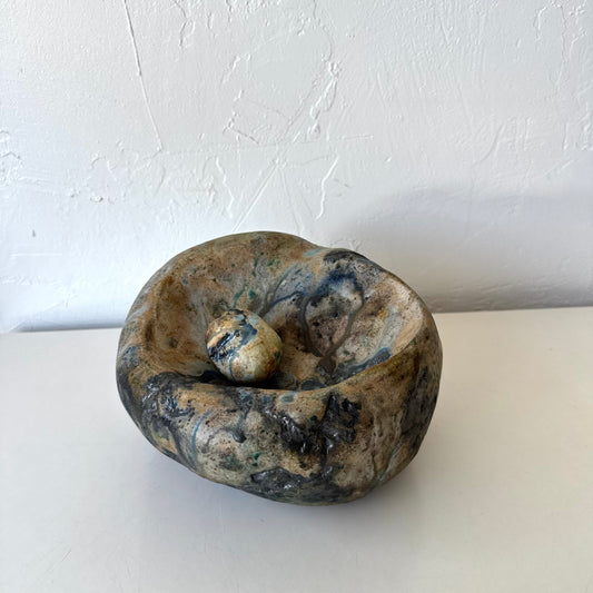 Mary Hindman Ceramic Stacked Rock Sculpture