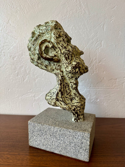 Patinated Bronze Head Sculpture