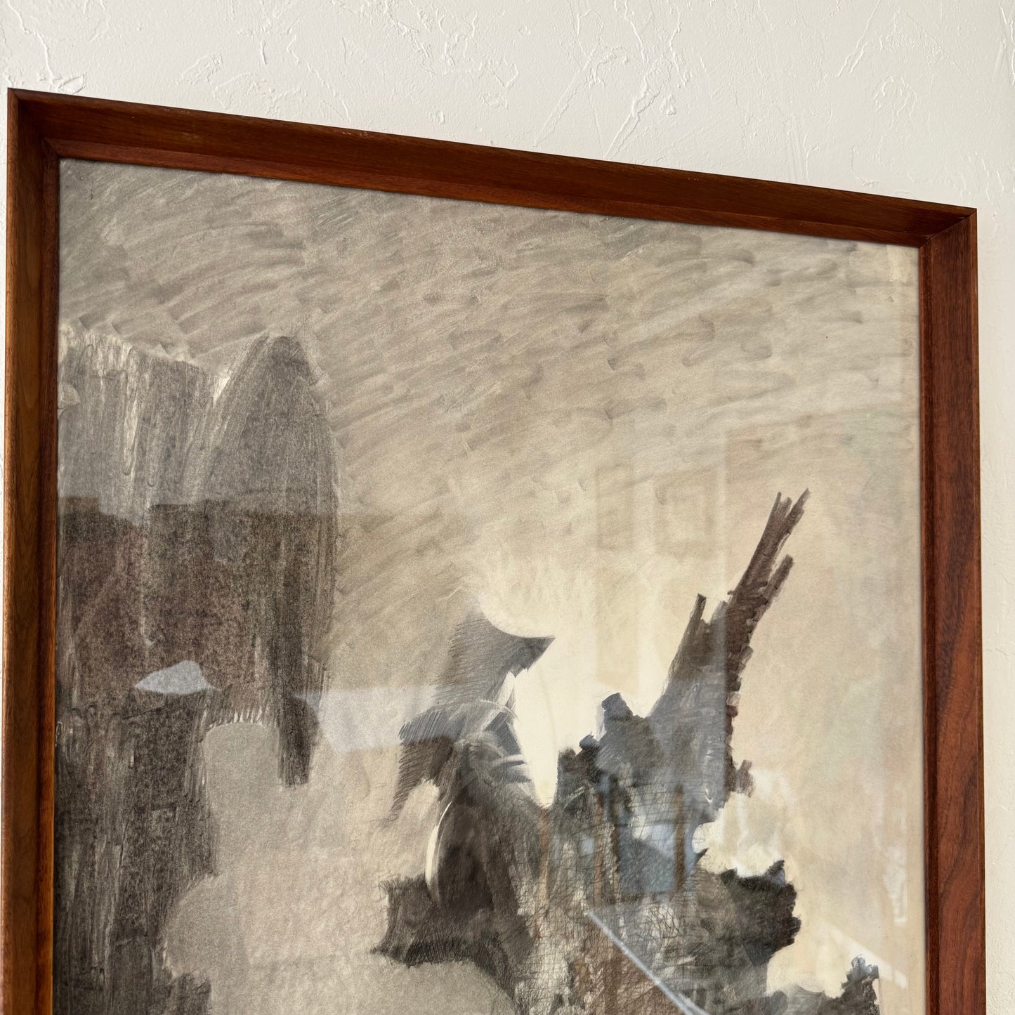 Calvin Albert Abstract Pencil / Inkwash Landscape “Silhouette”