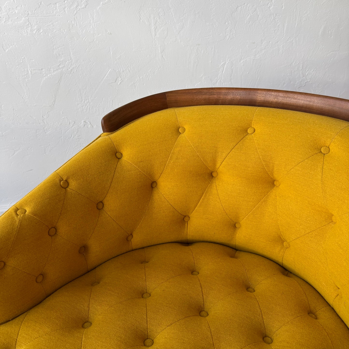 Selig Tufted Yellow Walnut Lounge chair