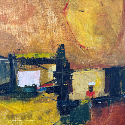 Abstract Oil Canvas Painting, 1950’s