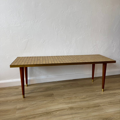 Gordon + Jane Martz | Marshall Studios Ceramic Tile + Brass Coffee Table