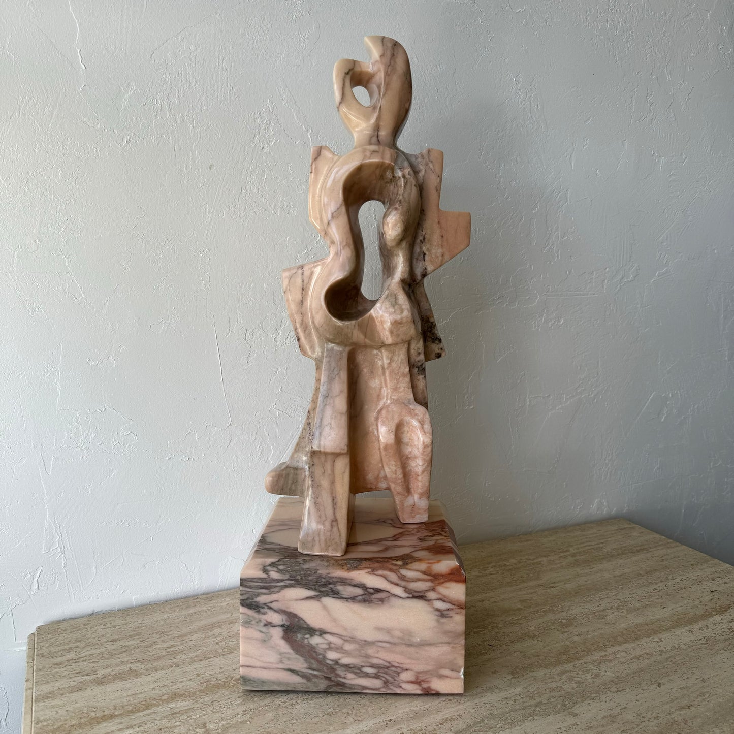 Abstract Pink Marble Sculpture, style of Jacques Lipchitz
