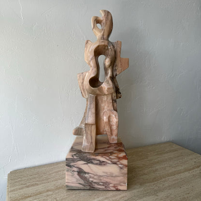 Abstract Pink Marble Sculpture, style of Jacques Lipchitz