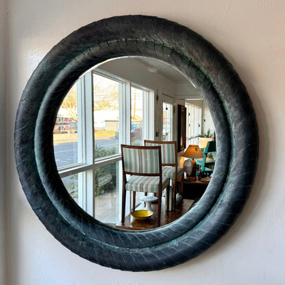 Artist Made Patinated Brass Mirror