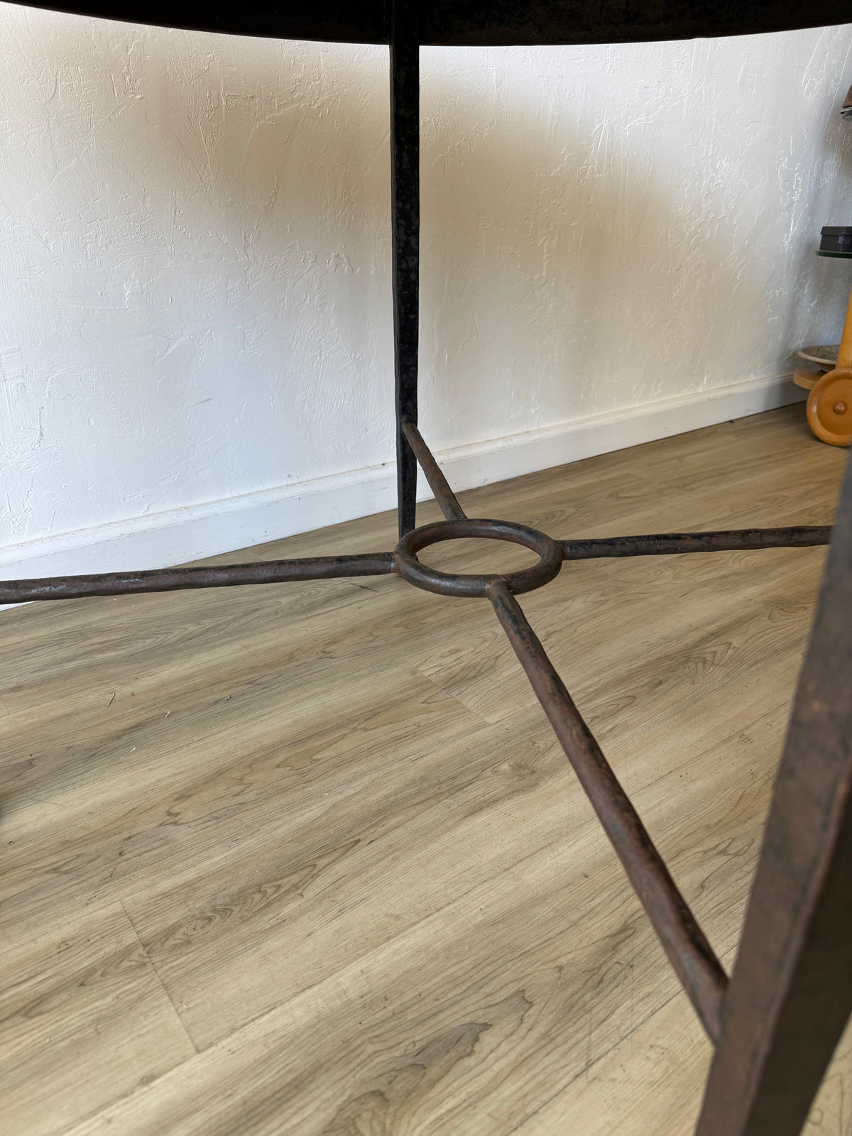 Handwrought Iron + Pink Marble Dining Table