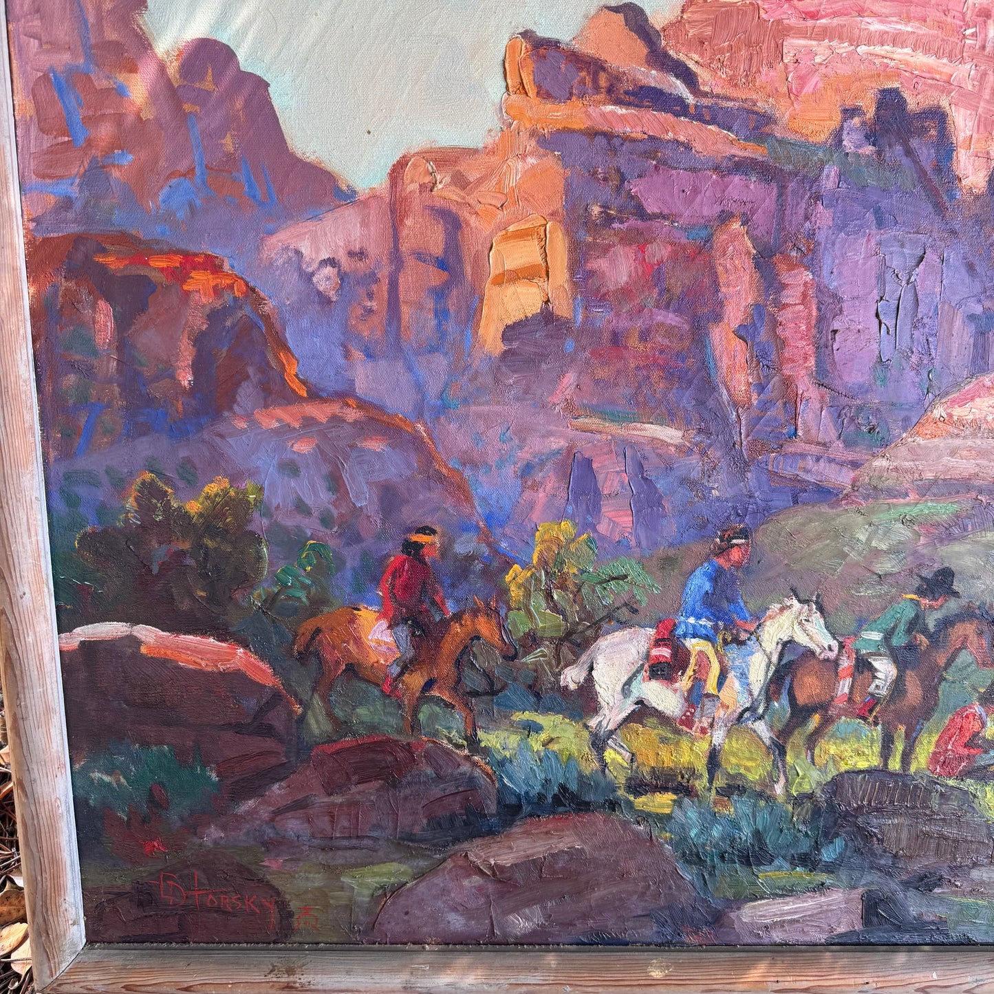 Emery D Horsky “The Pow Wow” Native American Western Oil Painting