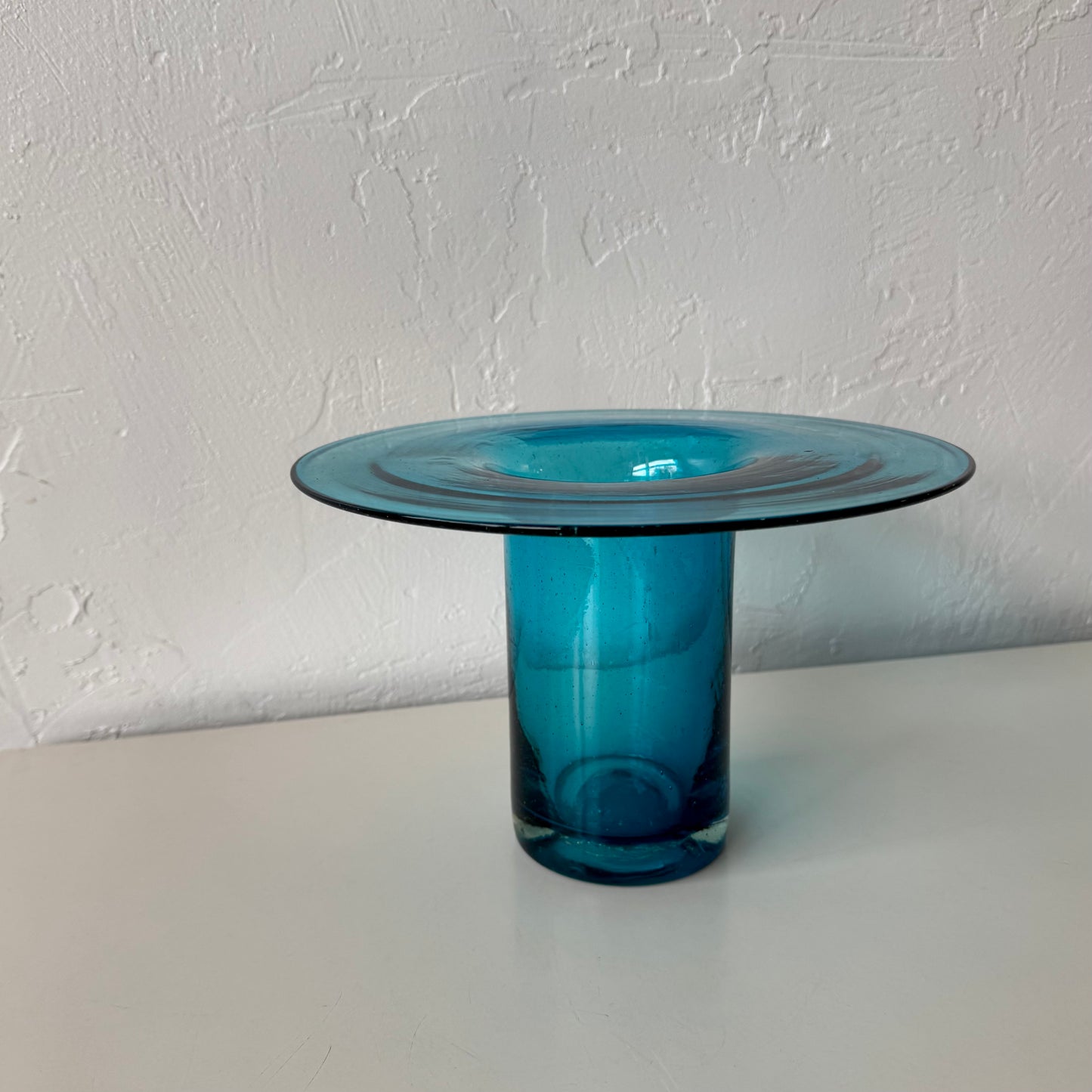 Blenko Blown Blue Glass Flared Vase