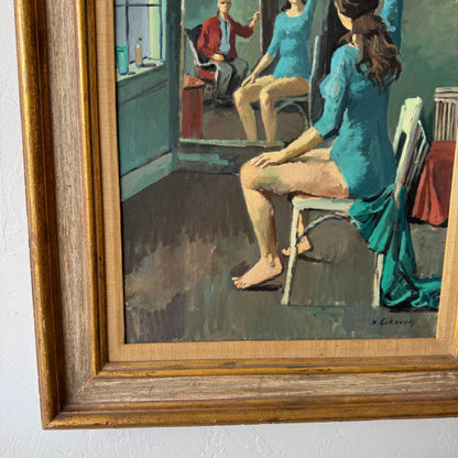 Nicolai Cikovsky Portrait Oil Painting, 1940’s