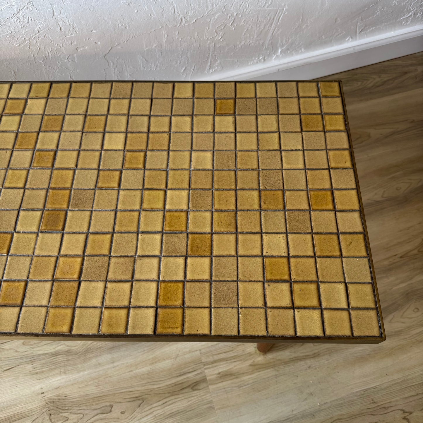 Gordon + Jane Martz | Marshall Studios Ceramic Tile + Brass Coffee Table