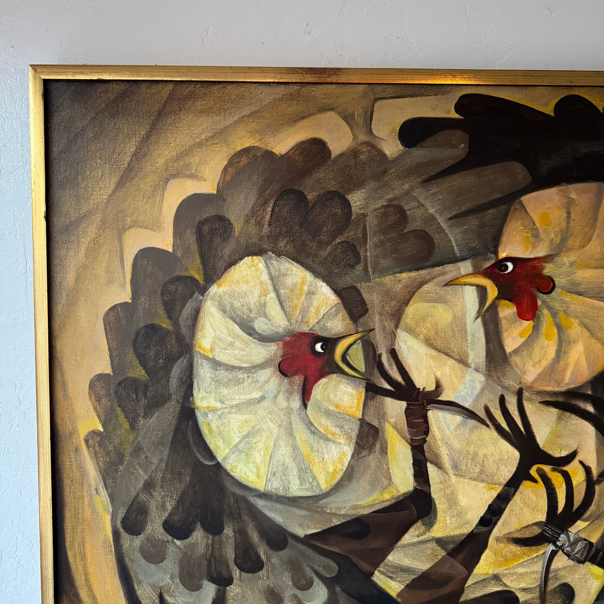 Paco Gorospe Fighting Birds Canvas Oil Painting