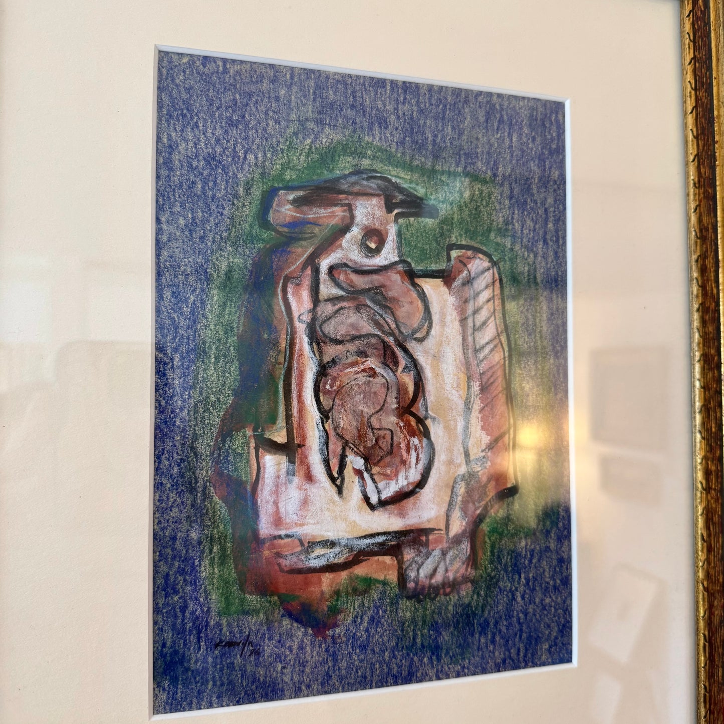 Abstract Gouache on Paper by Ed Kamuda, 1976