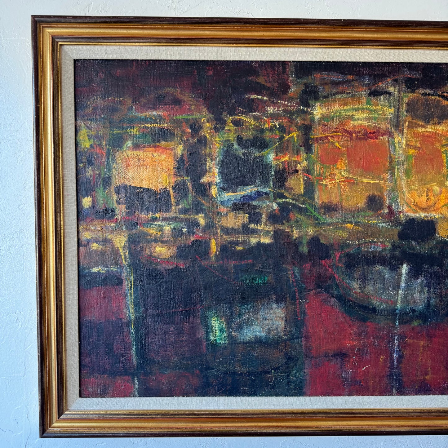Abstract Oil Canvas Painting, 1950’s