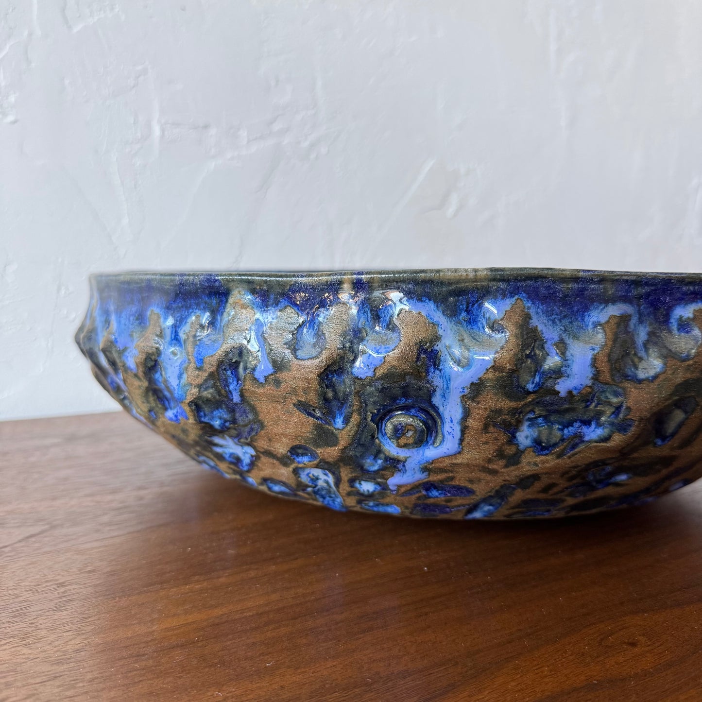 HUGE William Wymann Textured Studio Pottery Glazed Bowl, 1958