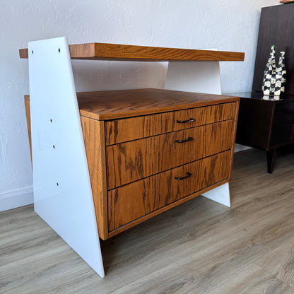 Oak + Acrylic Cabinet or Dresser